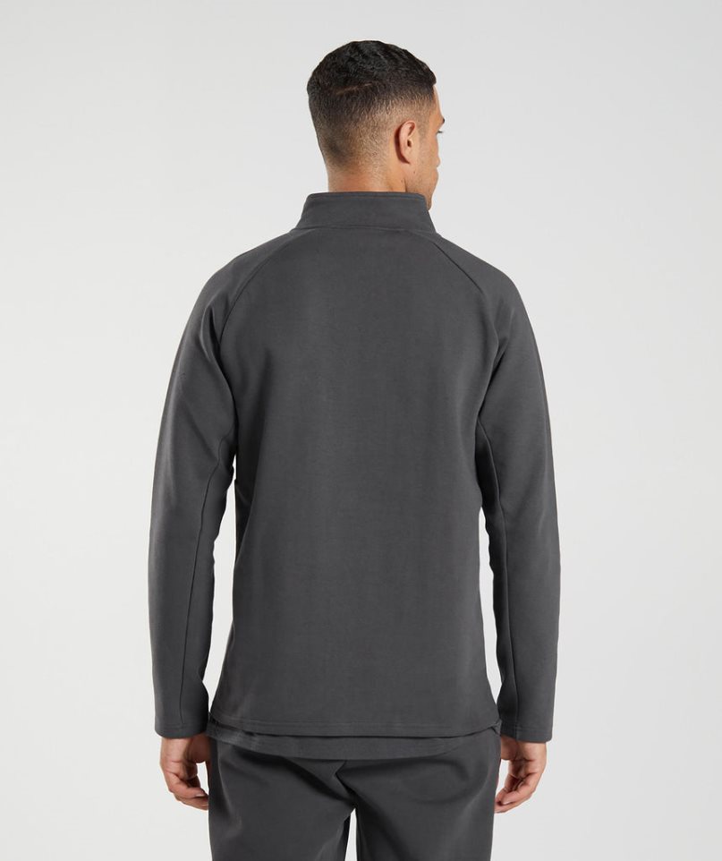 Men's Gymshark Rest Day 1/4 Zip Sweatshirts Dark Grey | NZ 2LQIUK